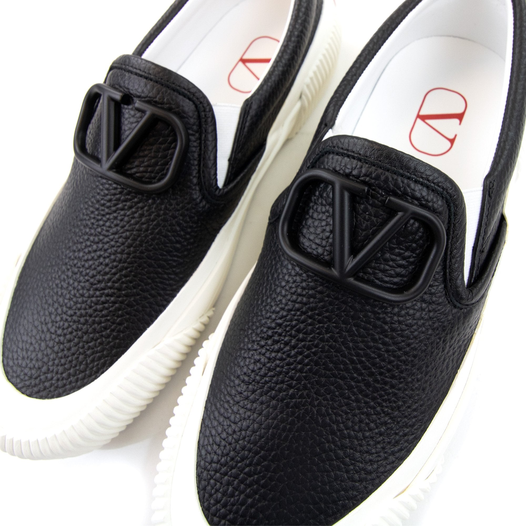 Valentino V Logo Slip On Sneakers Black 0no