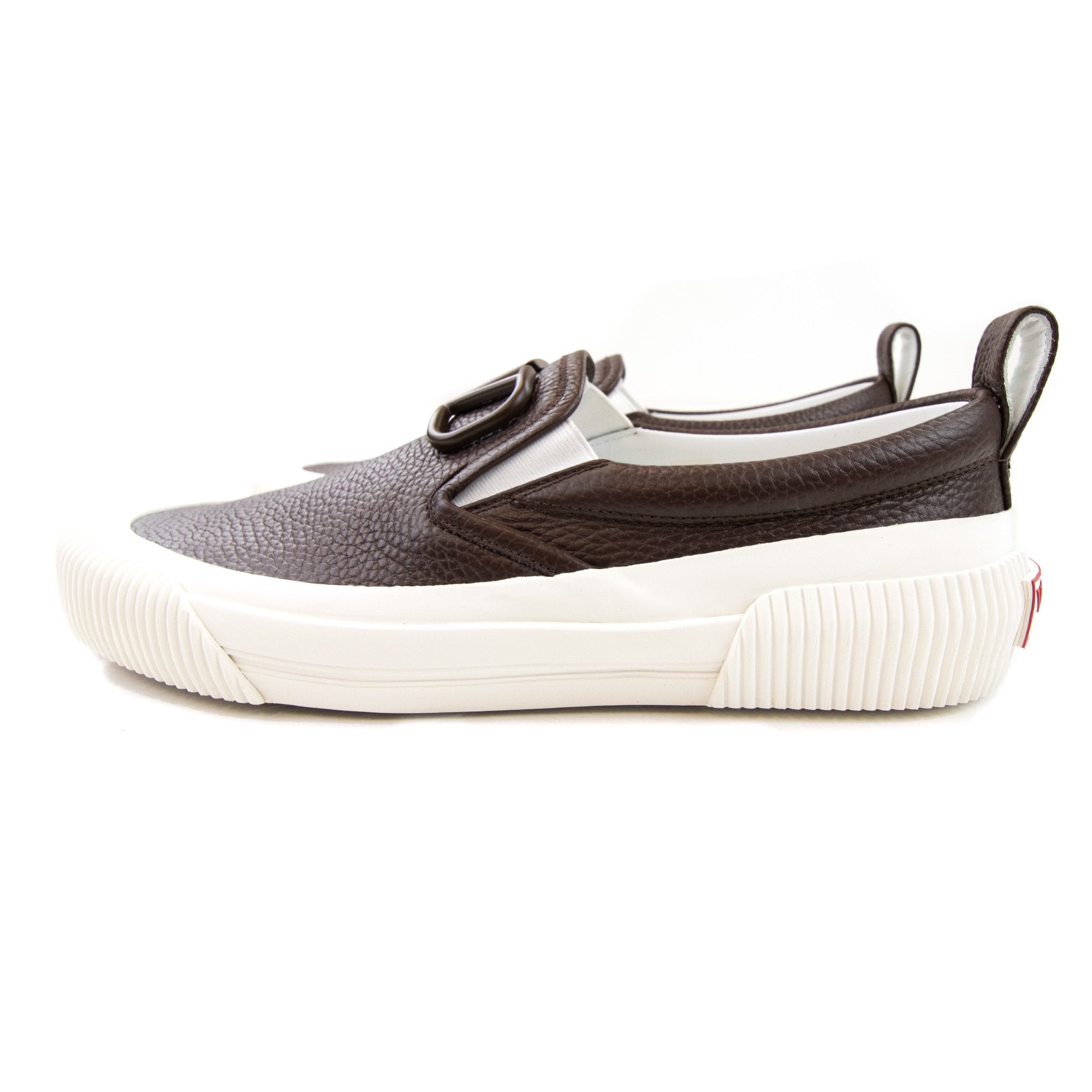Valentino V Logo Slip On Sneakers Brown/white Kg8