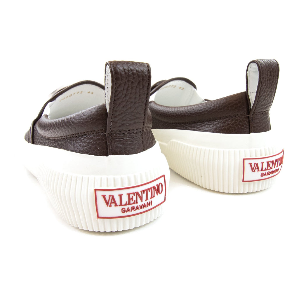Valentino V Logo Slip On Sneakers Brown/white Kg8