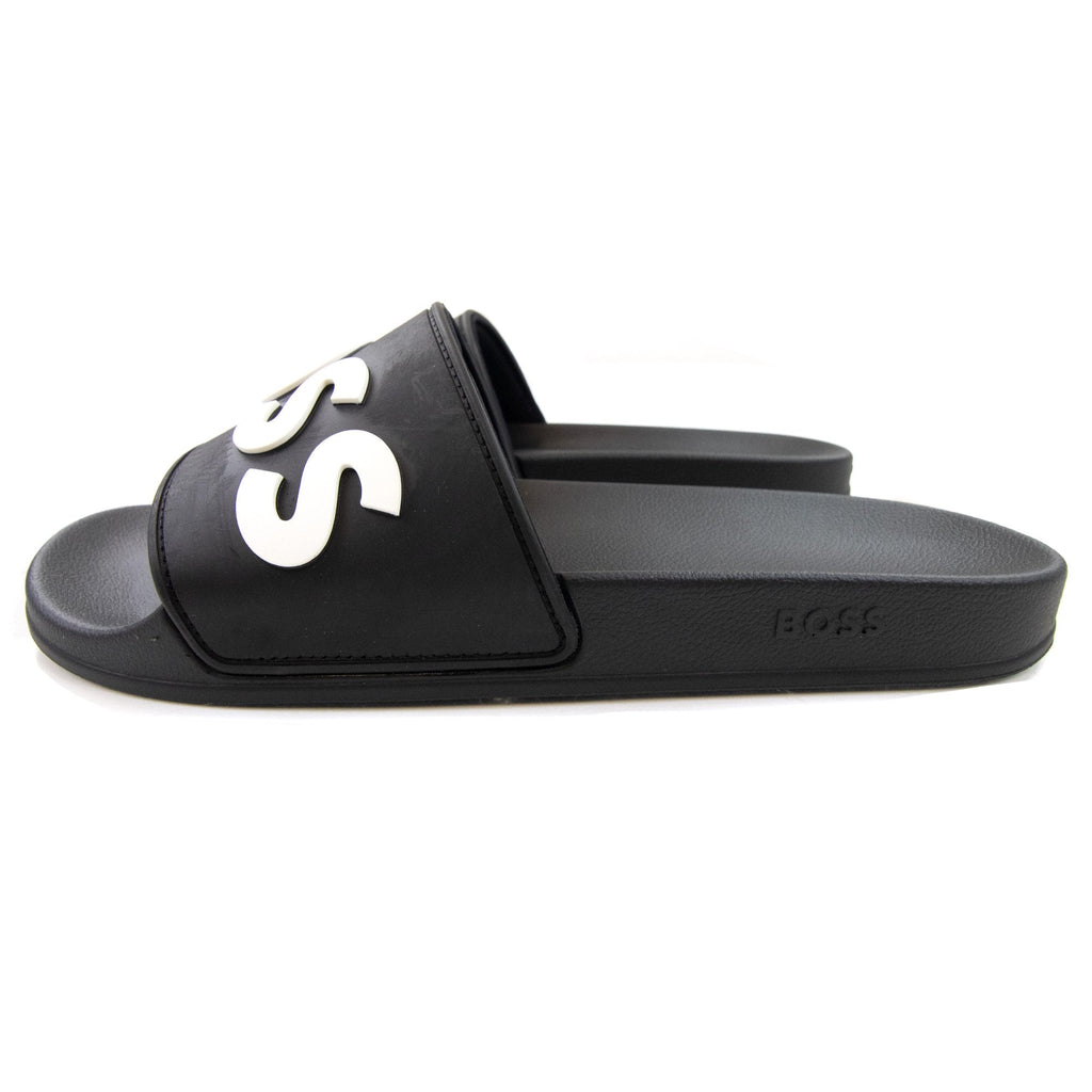 Hugo Boss Kirk Raised Contrast Logo Slider Black 001