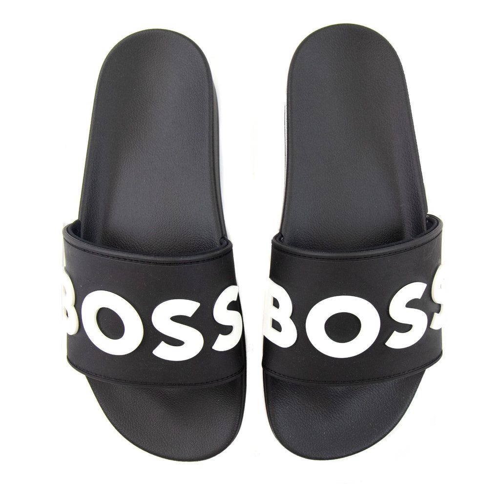 Hugo Boss Kirk Raised Contrast Logo Slider Black 001