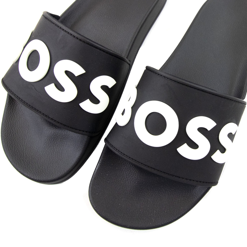 Hugo Boss Kirk Raised Contrast Logo Slider Black 001