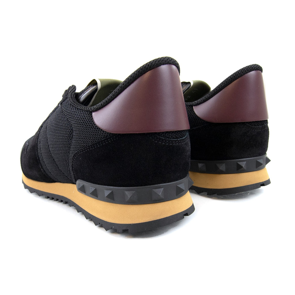 Valentino Rockrunner Leather Mesh Trainers Black R82