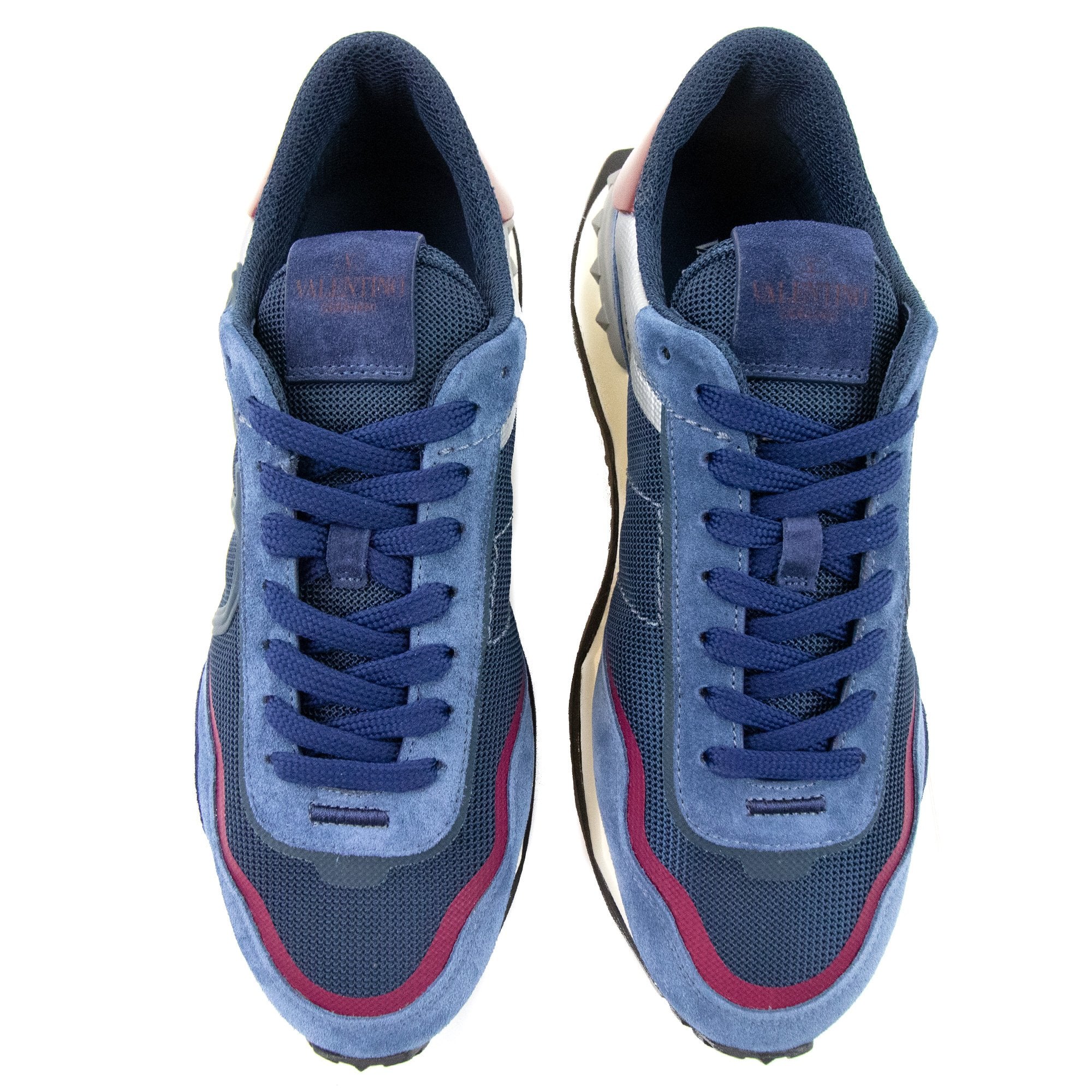 Valentino Netrunner Fabric & Suade Sneaker Avio Blue 6zw
