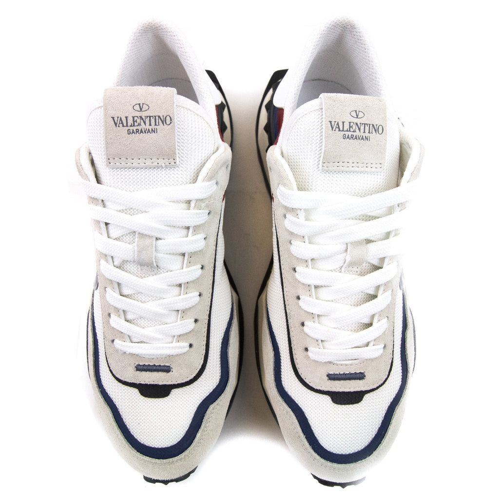 Valentino Netrunner Fabric & Suade Sneaker White Multi 7dc