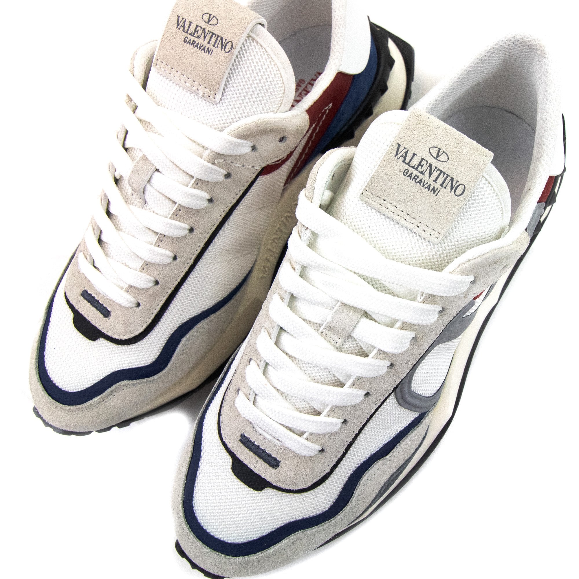 Valentino Netrunner Fabric & Suade Sneaker White Multi 7dc
