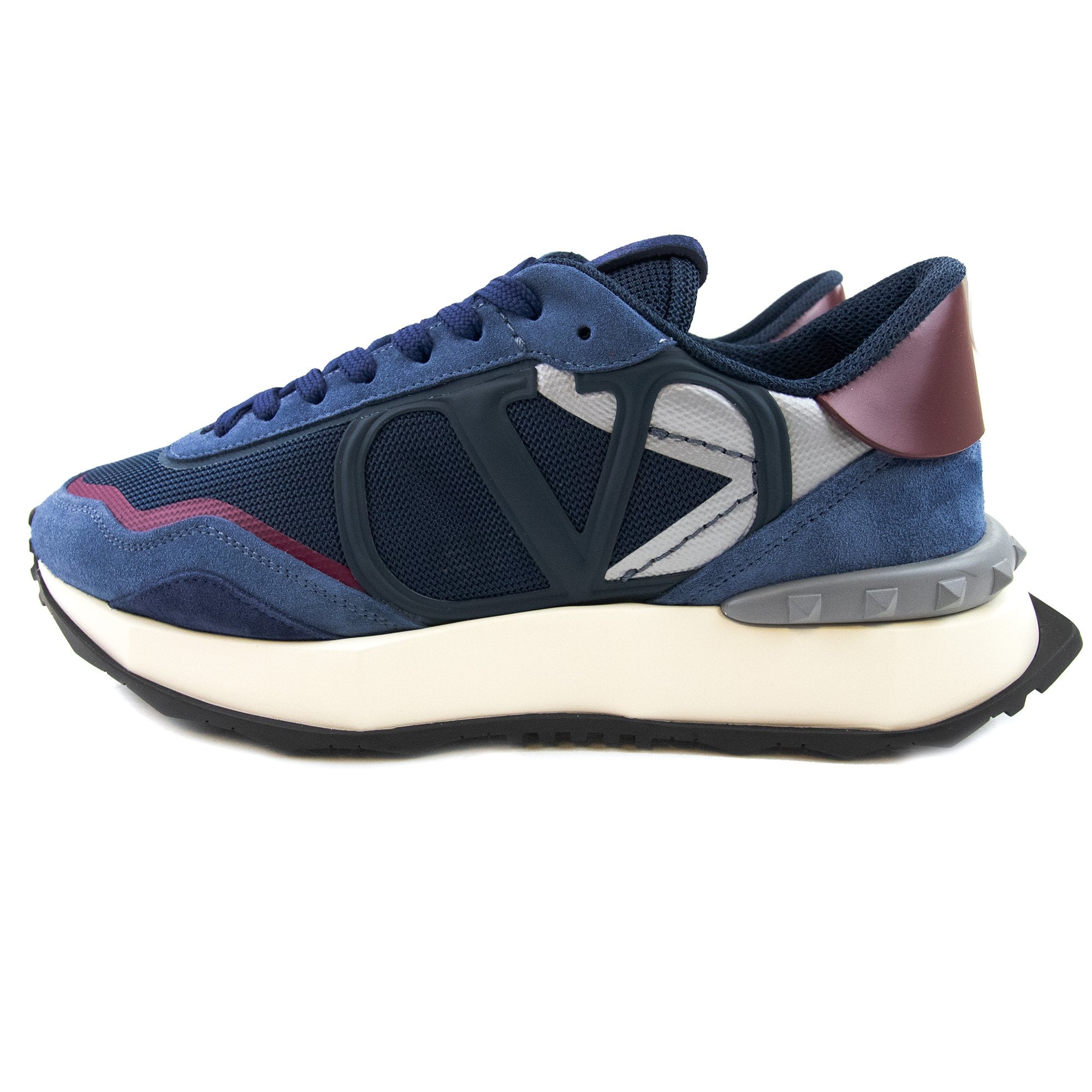 Valentino Netrunner Fabric & Suade Sneaker Avio Blue 6zw