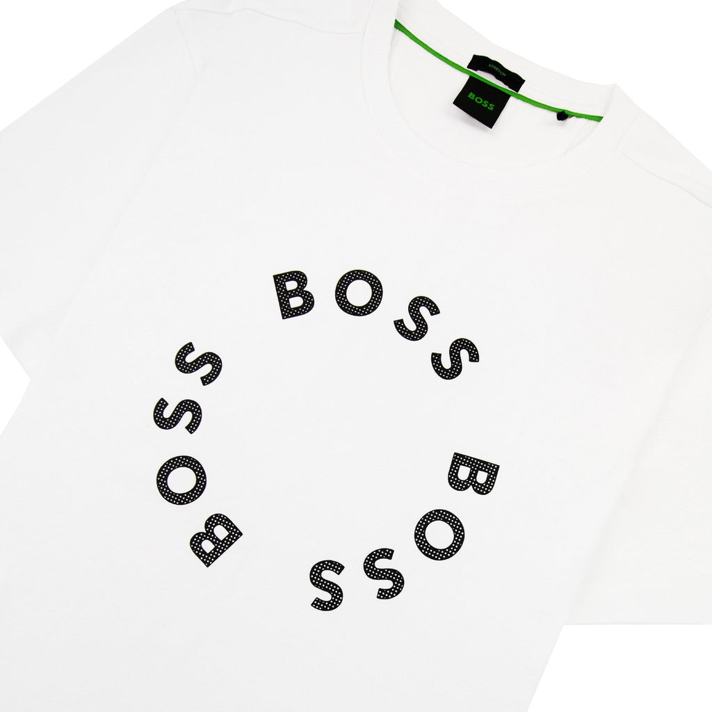 Hugo Boss Tee 4 Circle Logo Print T Shirt White 100