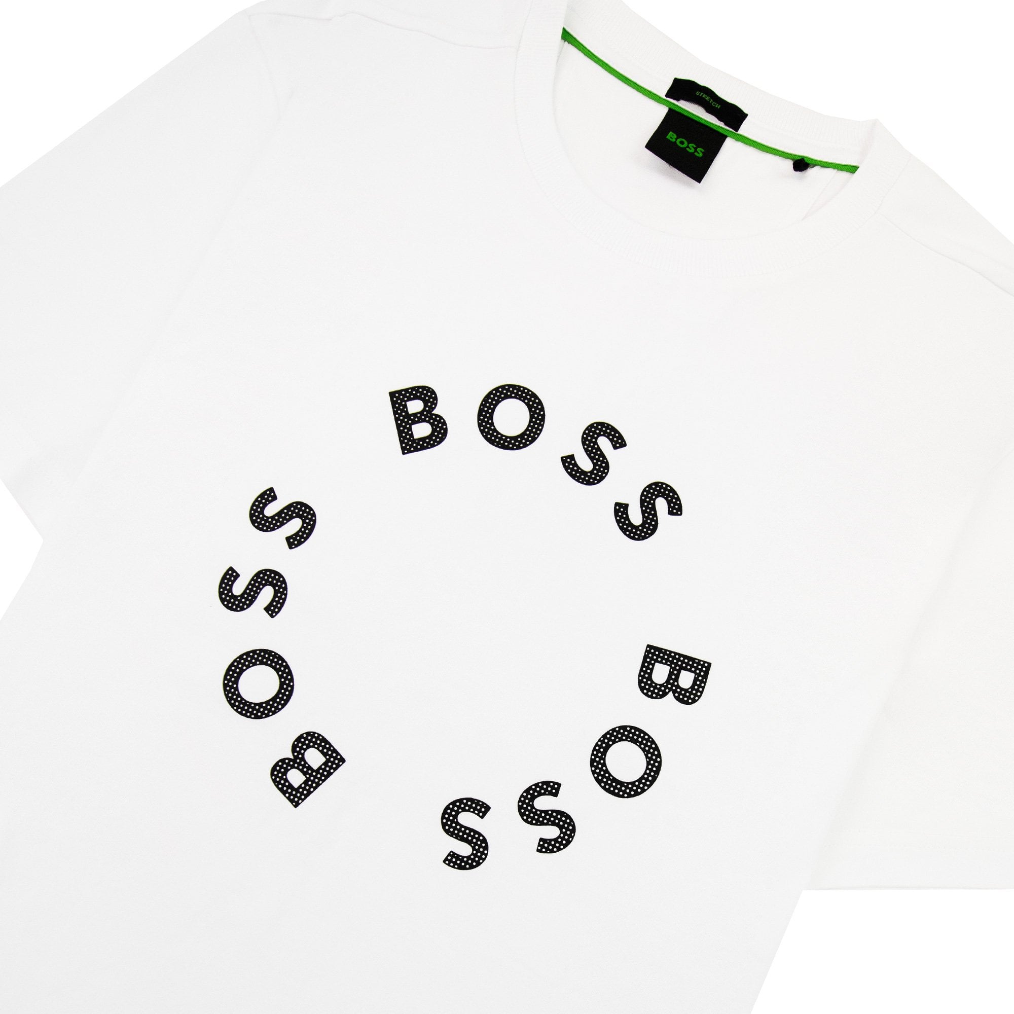 Hugo Boss Tee 4 Circle Logo Print T Shirt White 100