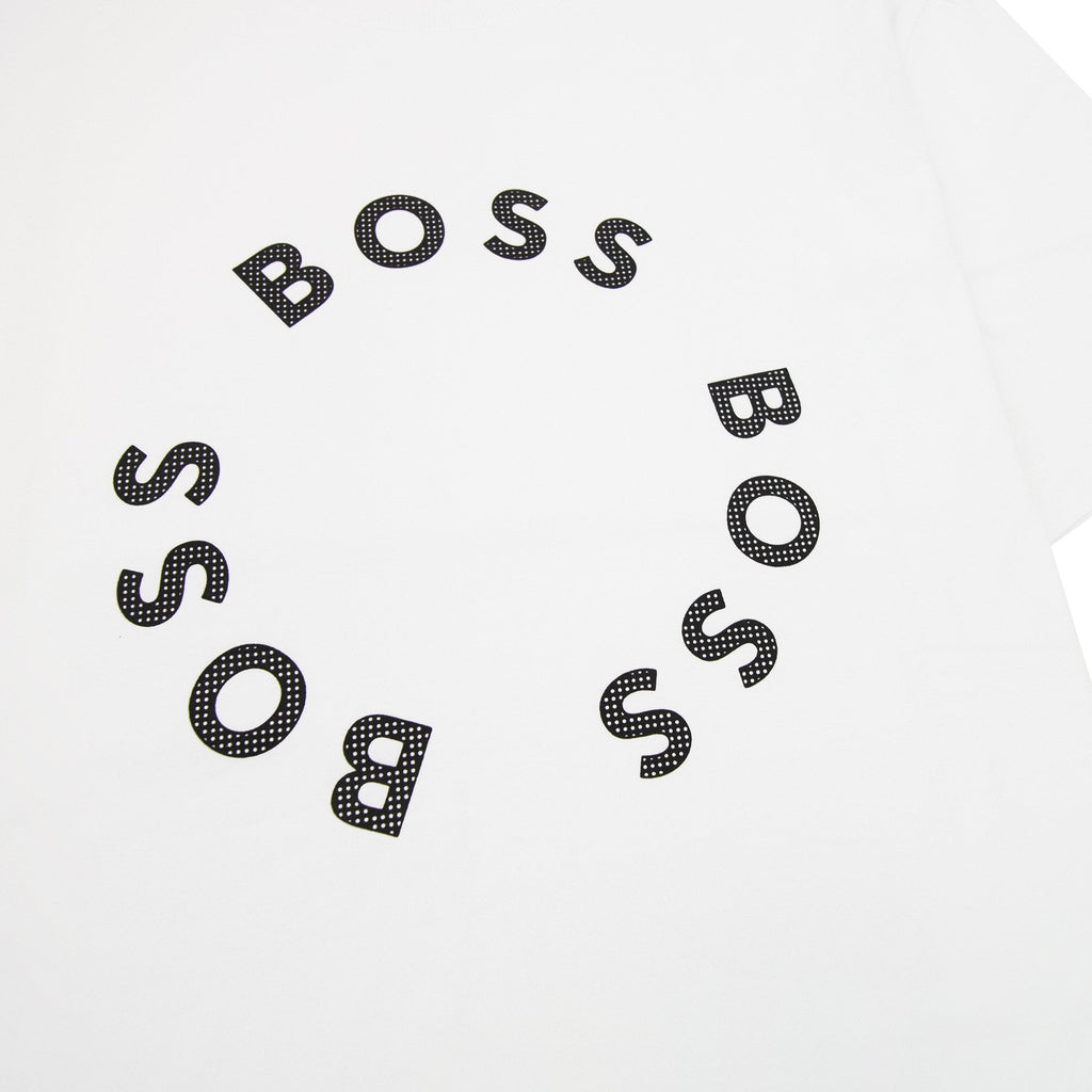 Hugo Boss Tee 4 Circle Logo Print T Shirt White 100