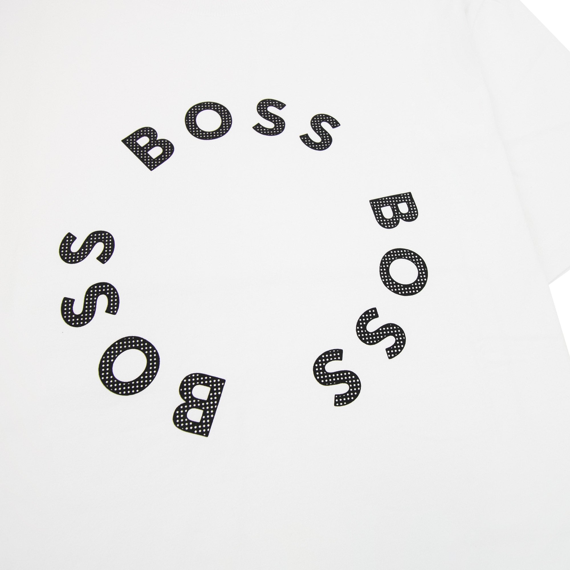 Hugo Boss Tee 4 Circle Logo Print T Shirt White 100