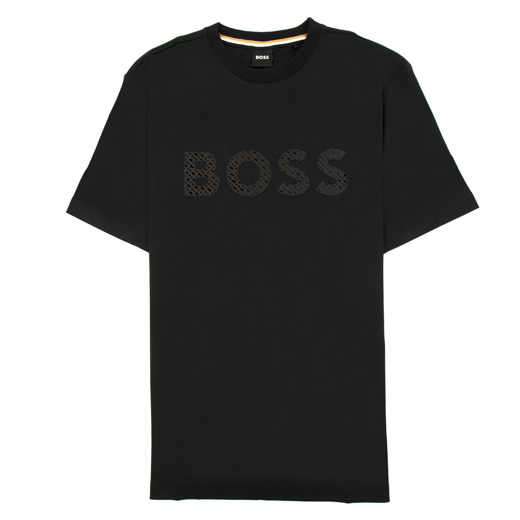 Hugo Boss Tburt 338 Monogram Filled Logo T Shirt Black 002
