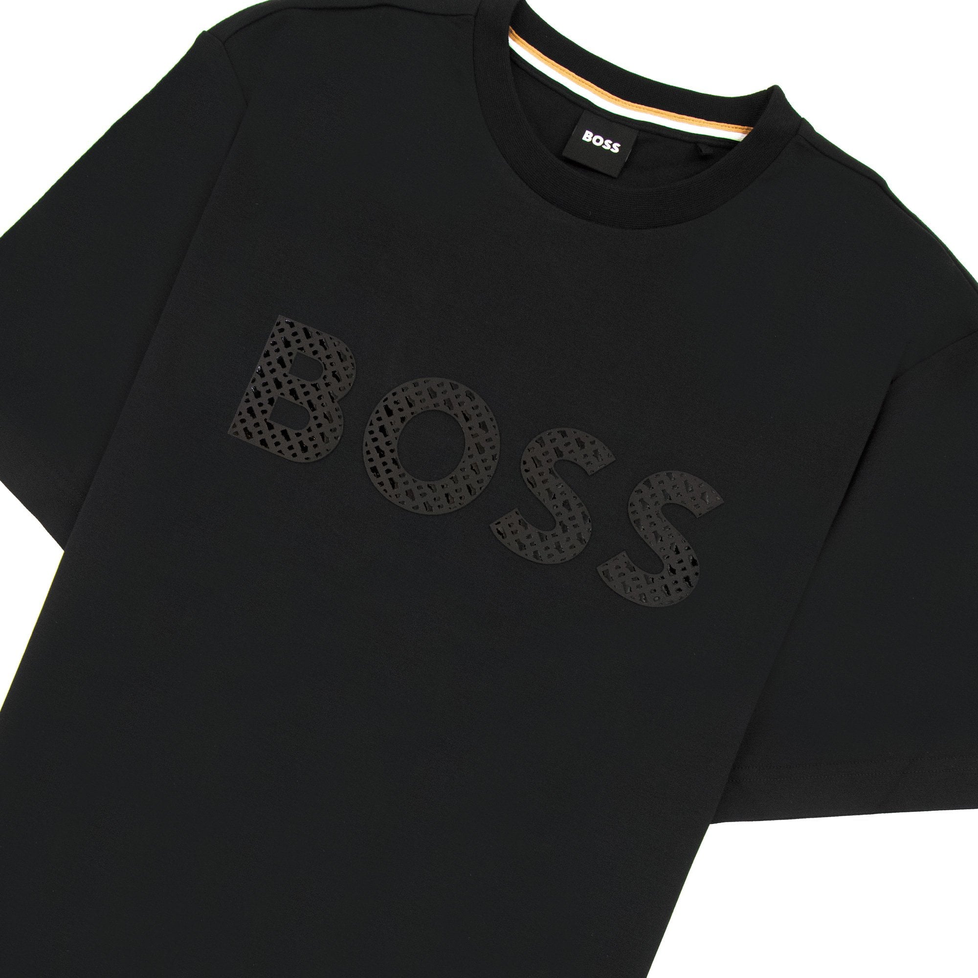 Hugo Boss Tburt 338 Monogram Filled Logo T Shirt Black 002