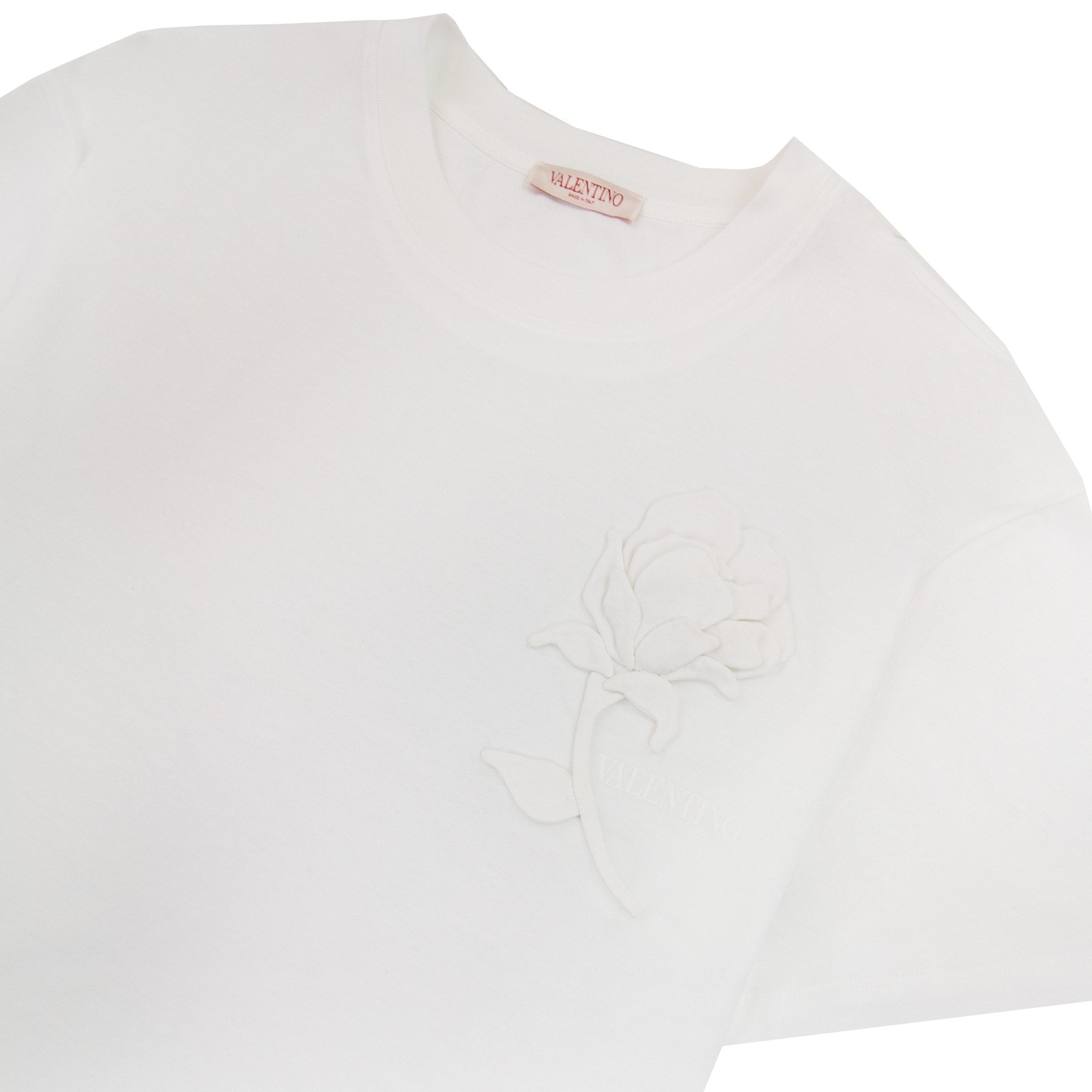 Valentino Floral Applique T Shirt White 0b0