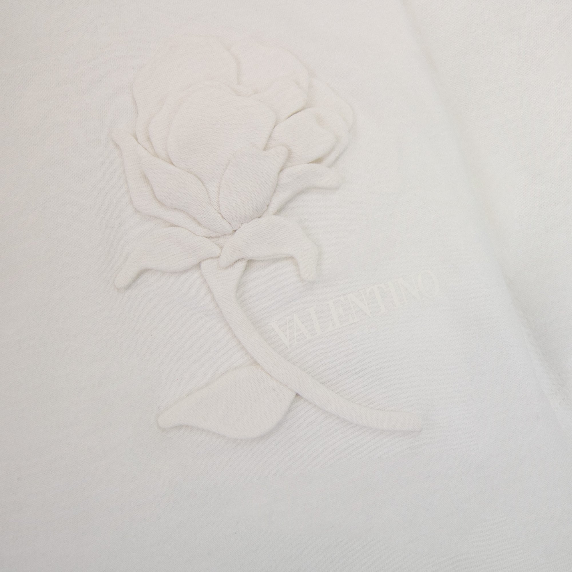 Valentino Floral Applique T Shirt White 0b0