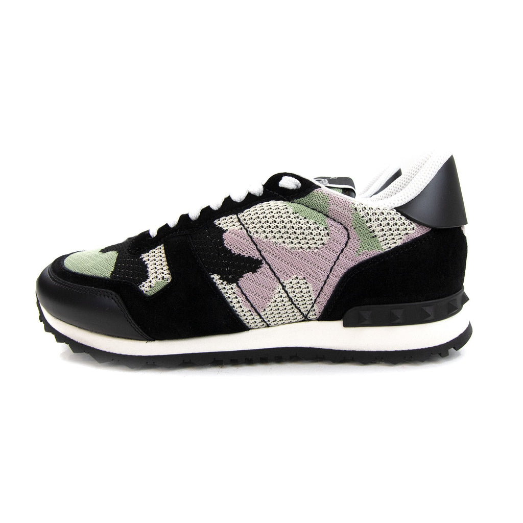 Valentino Mesh Fabric Camouflage Rockrunner Sneaker Ambrosia