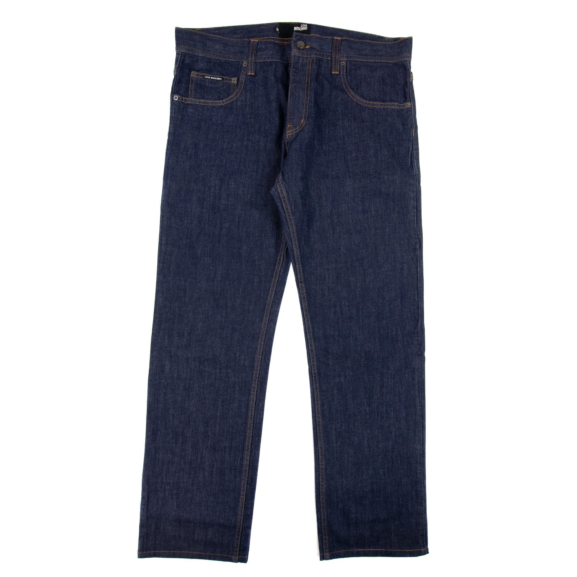 Love Moschino Printed Logo 5 Pocket Denim Jean Denim 005l