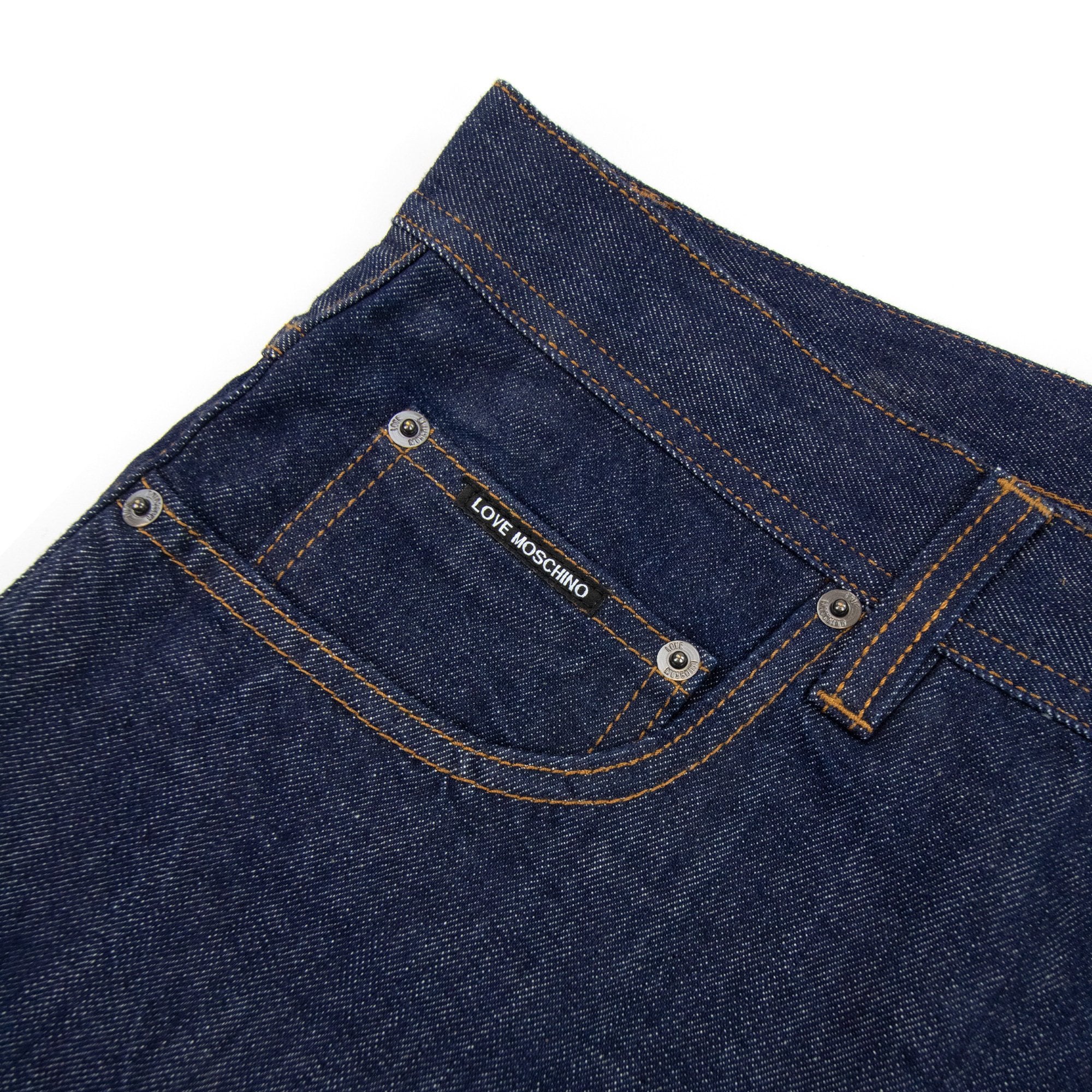 Love Moschino Printed Logo 5 Pocket Denim Jean Denim 005l