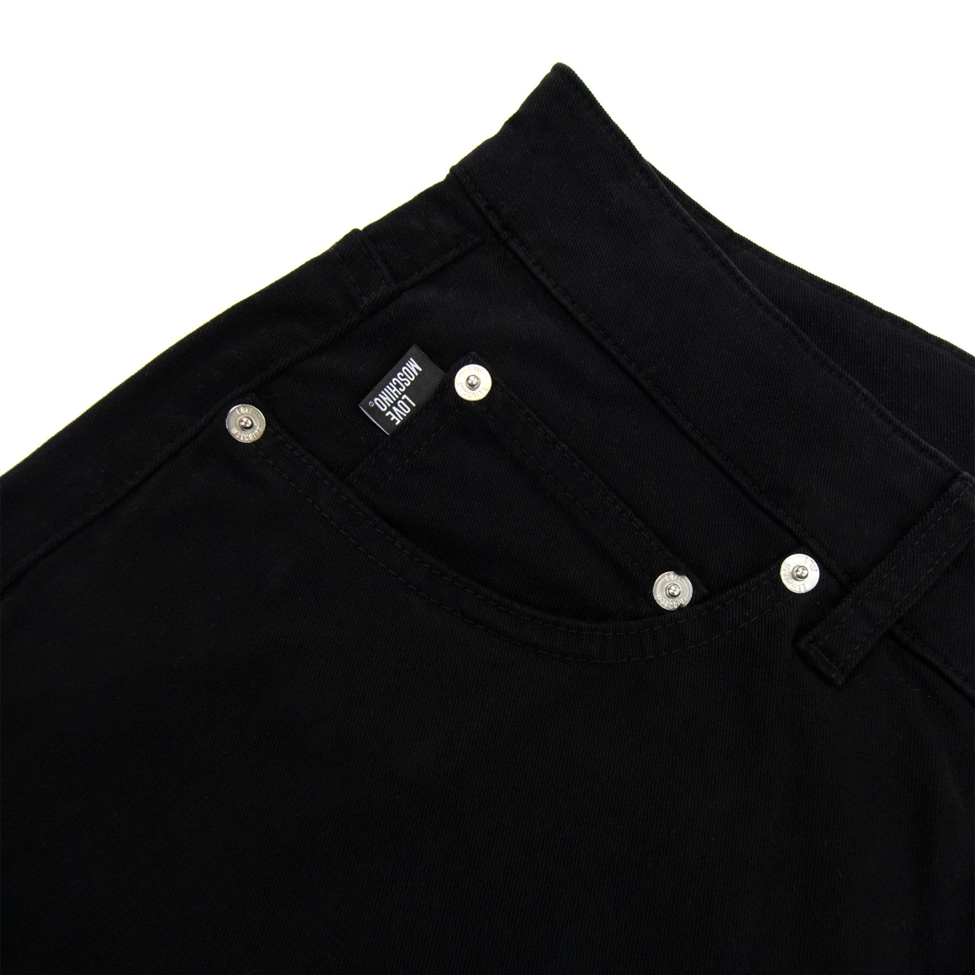 Love Moschino Metal Peace Patch Jeans Black