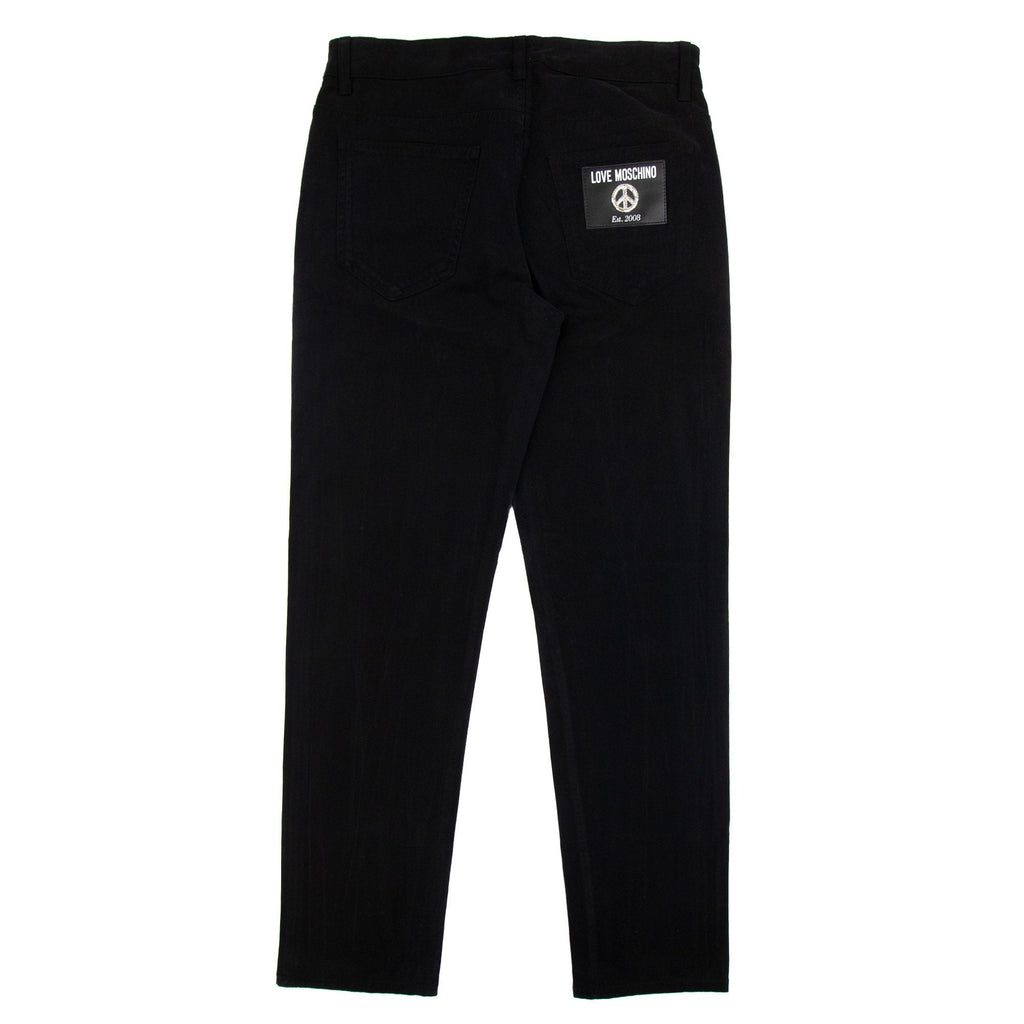 Love Moschino Metal Peace Patch Jeans Black