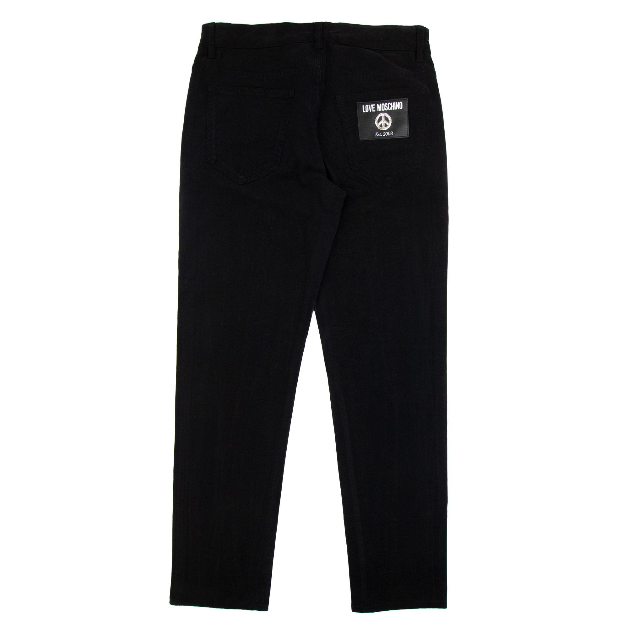 Love Moschino Metal Peace Patch Jeans Black