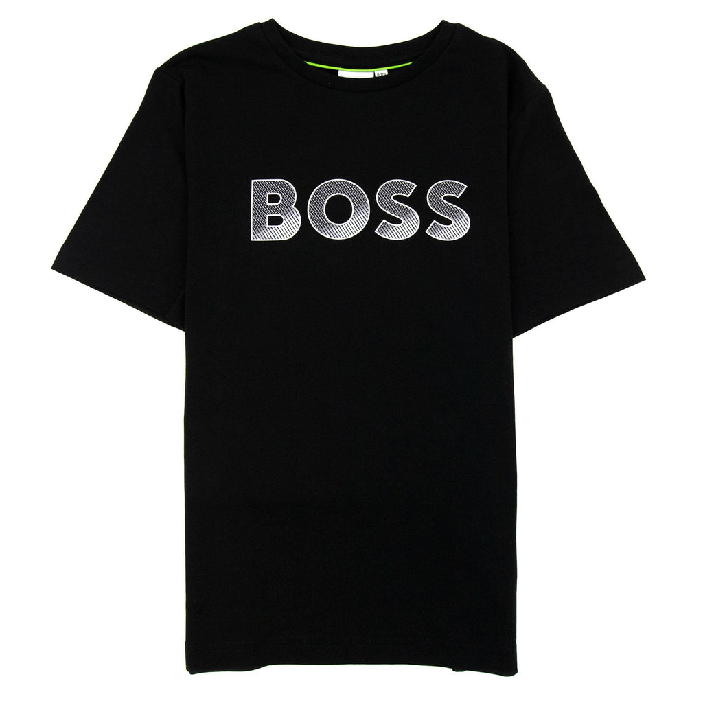 Hugo Boss Kids Printed Logo T Shirt Black 09b