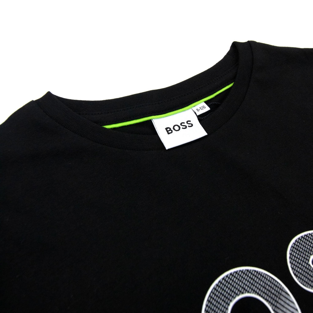 Hugo Boss Kids Printed Logo T Shirt Black 09b