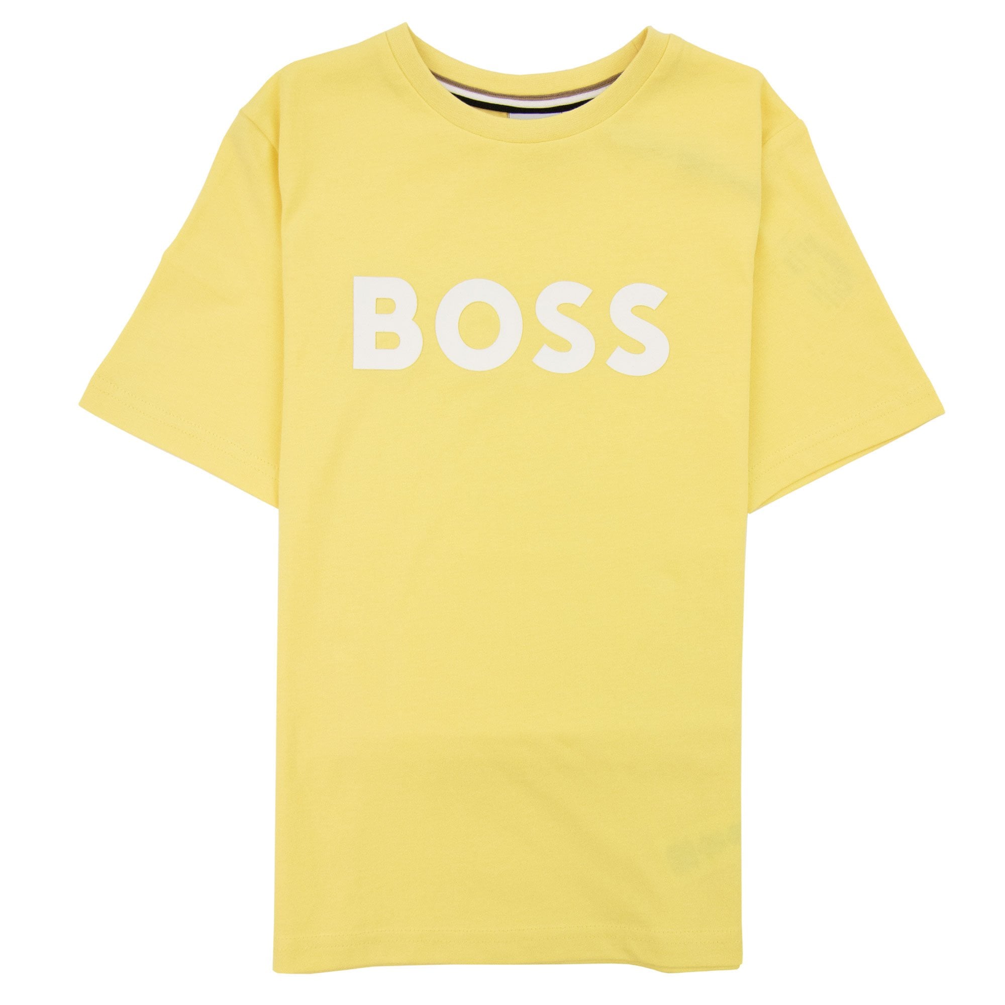 Hugo Boss Kids Logo Printed T Shirt Yellow 528