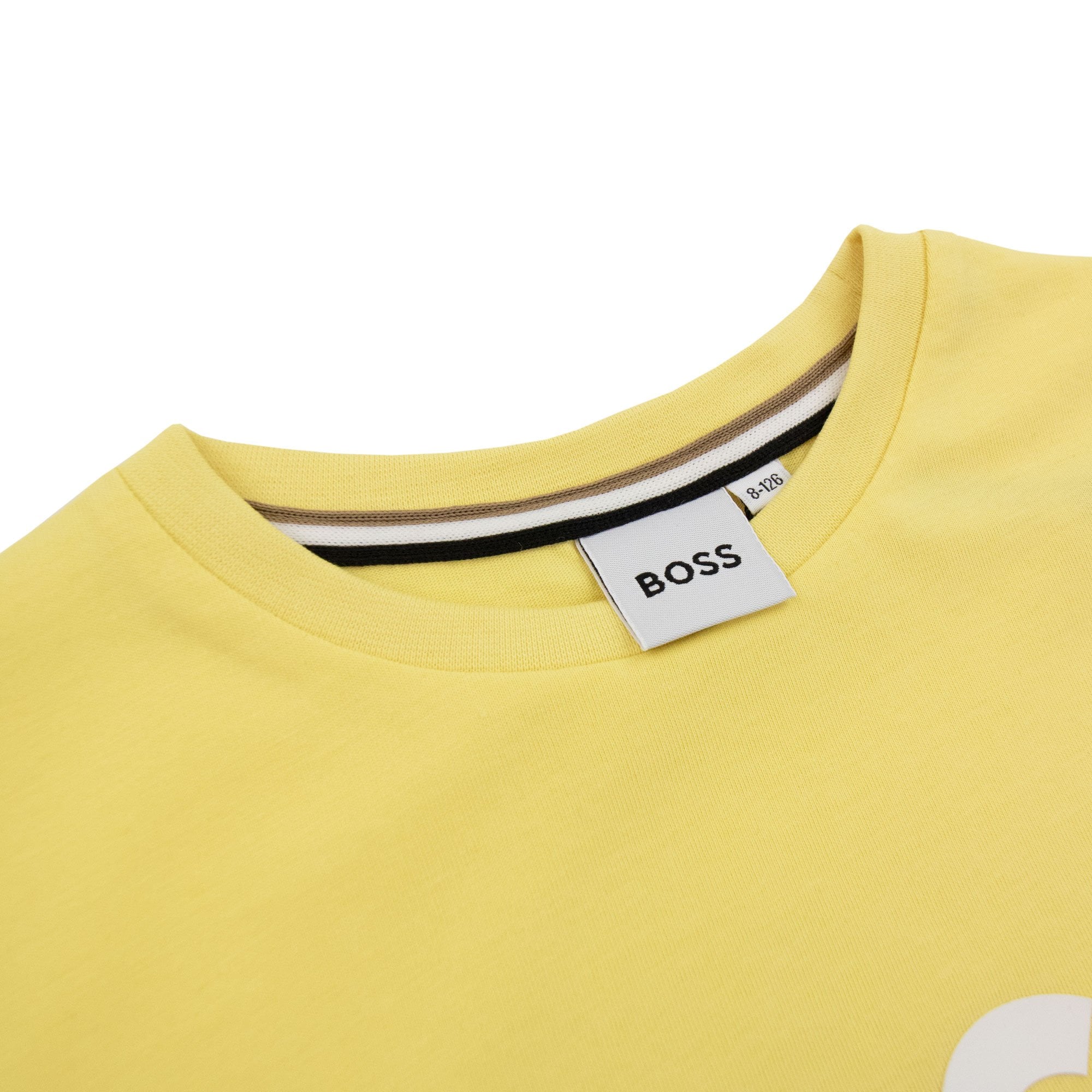 Hugo Boss Kids Logo Printed T Shirt Yellow 528