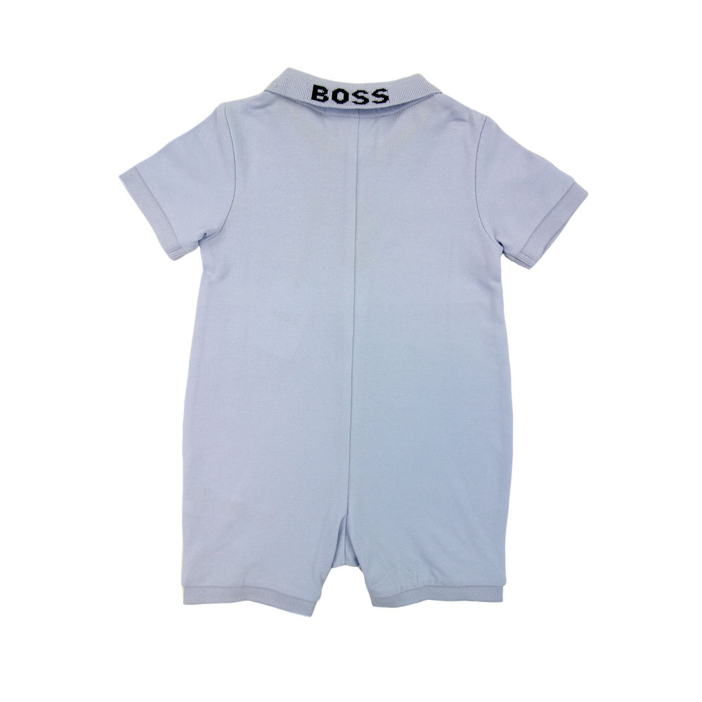 Hugo Boss Kids Baby Boy Short Polo Romper Pale Blue 771