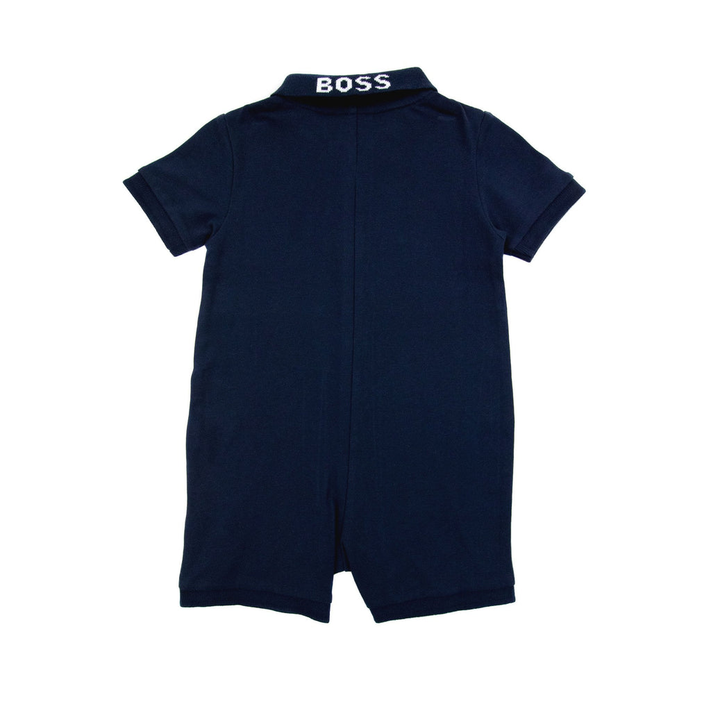 Hugo Boss Kids Baby Boy Short Polo Romper Navy 849