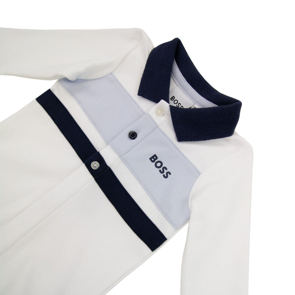 Hugo Boss Kids Baby Boy Polo Babygrow White 10p