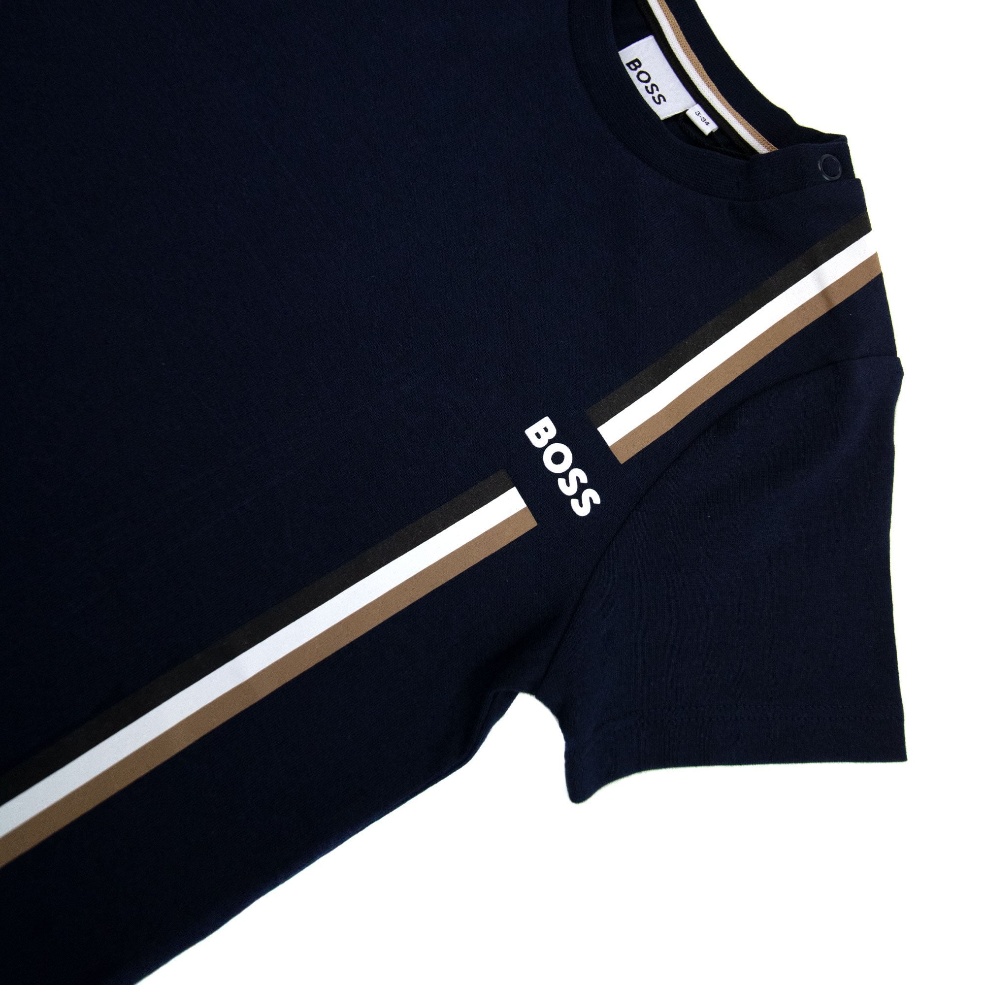 Hugo Boss Kids 2 Piece Side Stripe T Shirt & Short Set Navy 849