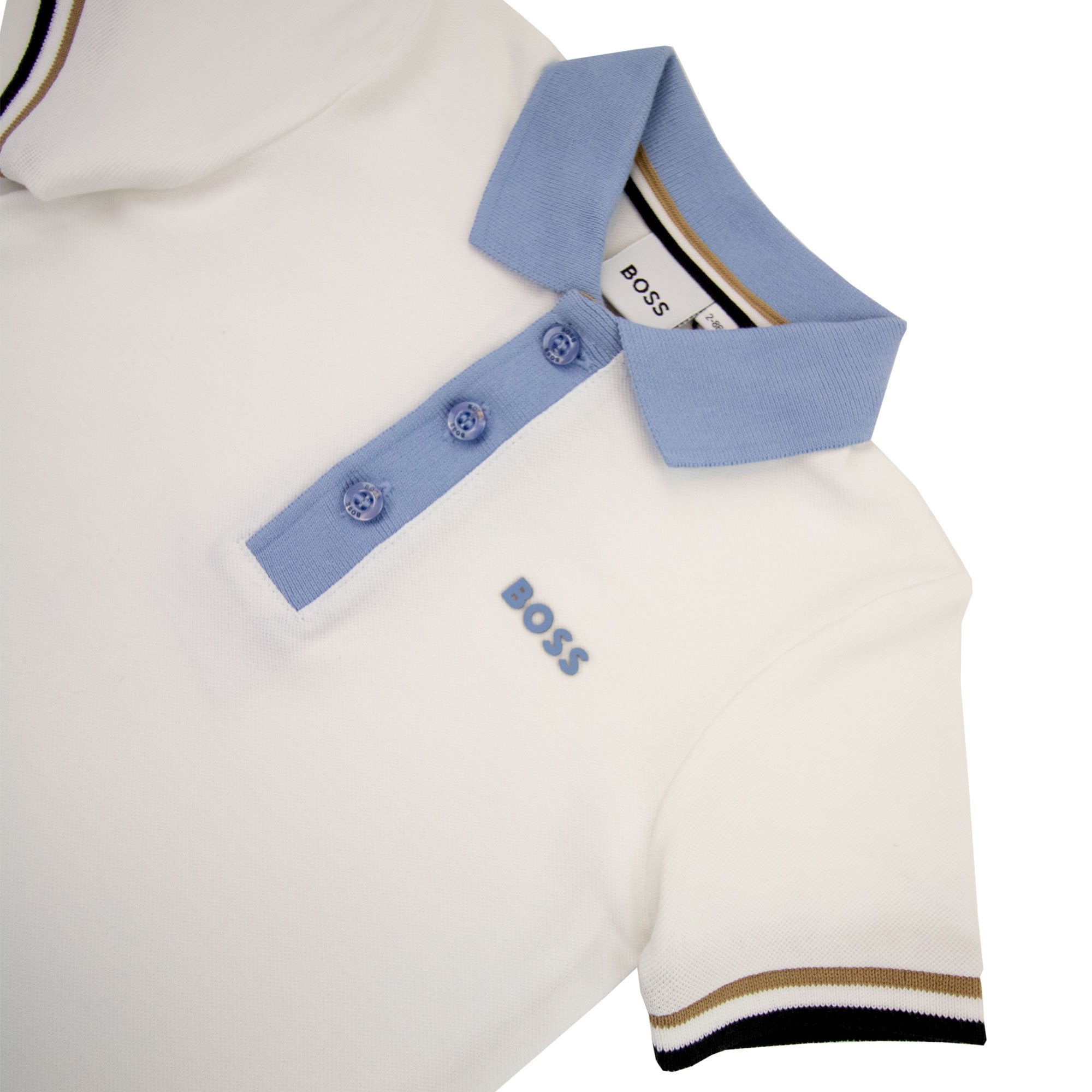 Hugo Boss Kids Cotton Pique Polo Shirt White 10p