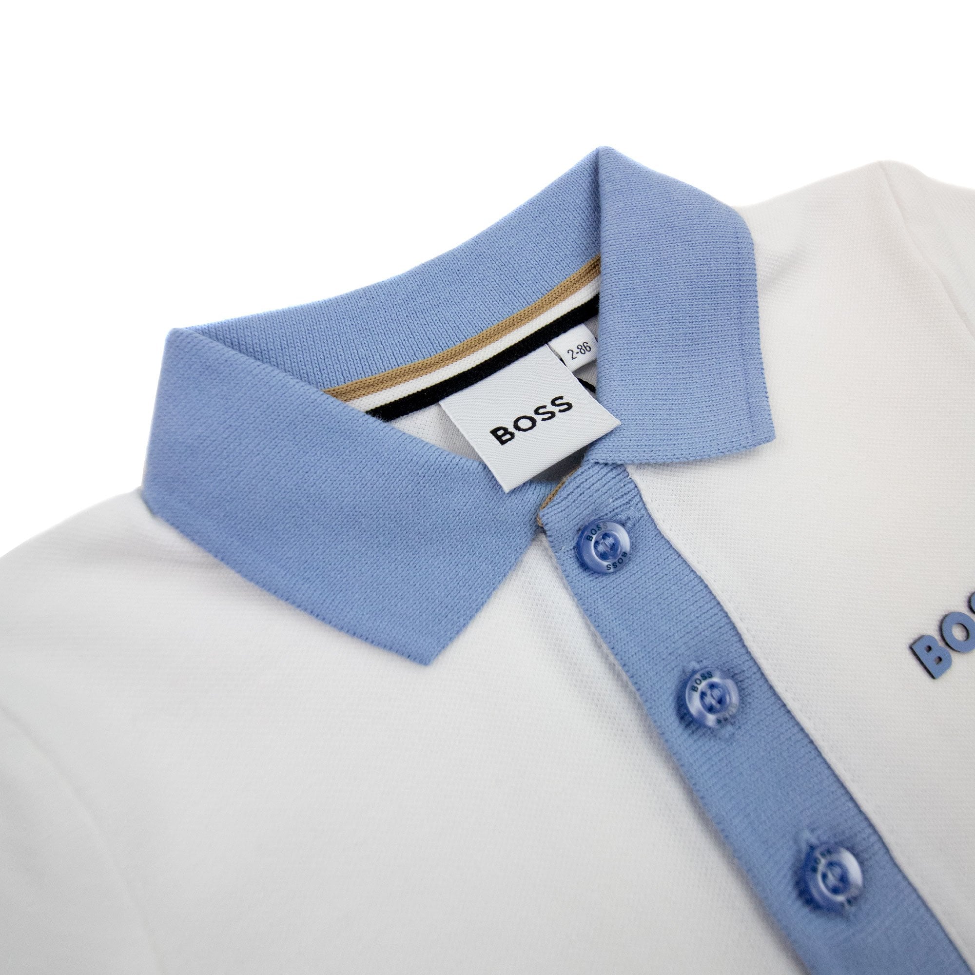 Hugo Boss Kids Cotton Pique Polo Shirt White 10p