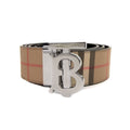 Burberry Check and Leather Reversible Wide TB Belt