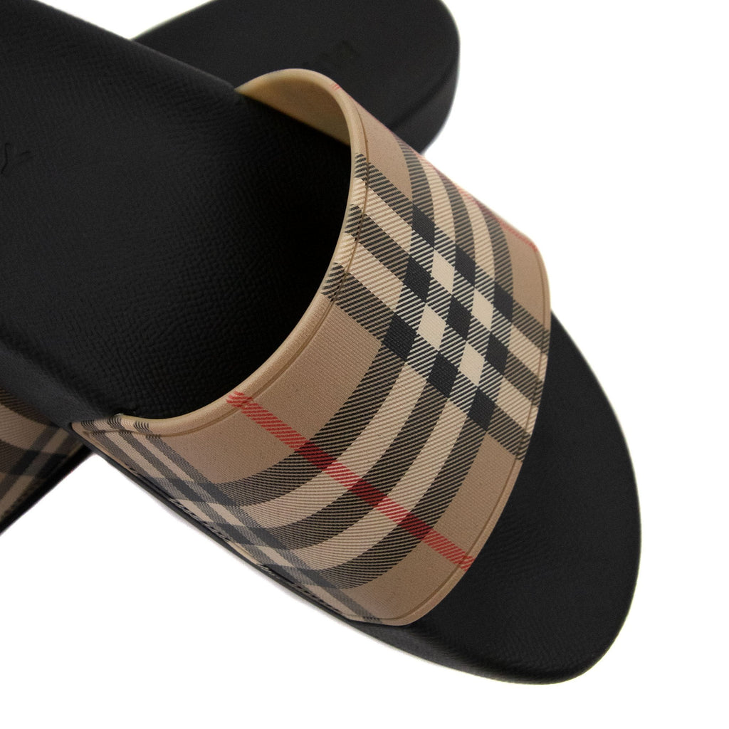 Burberry Furley Vintage Check Print Slides Archive Beige