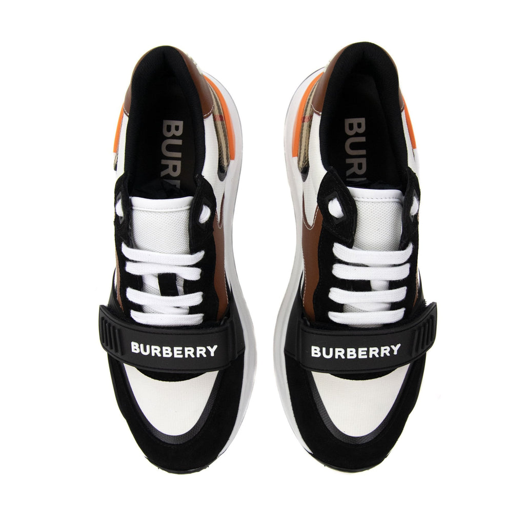 Burberry Ramsey Check & Leather Sneaker Black/archive Beige