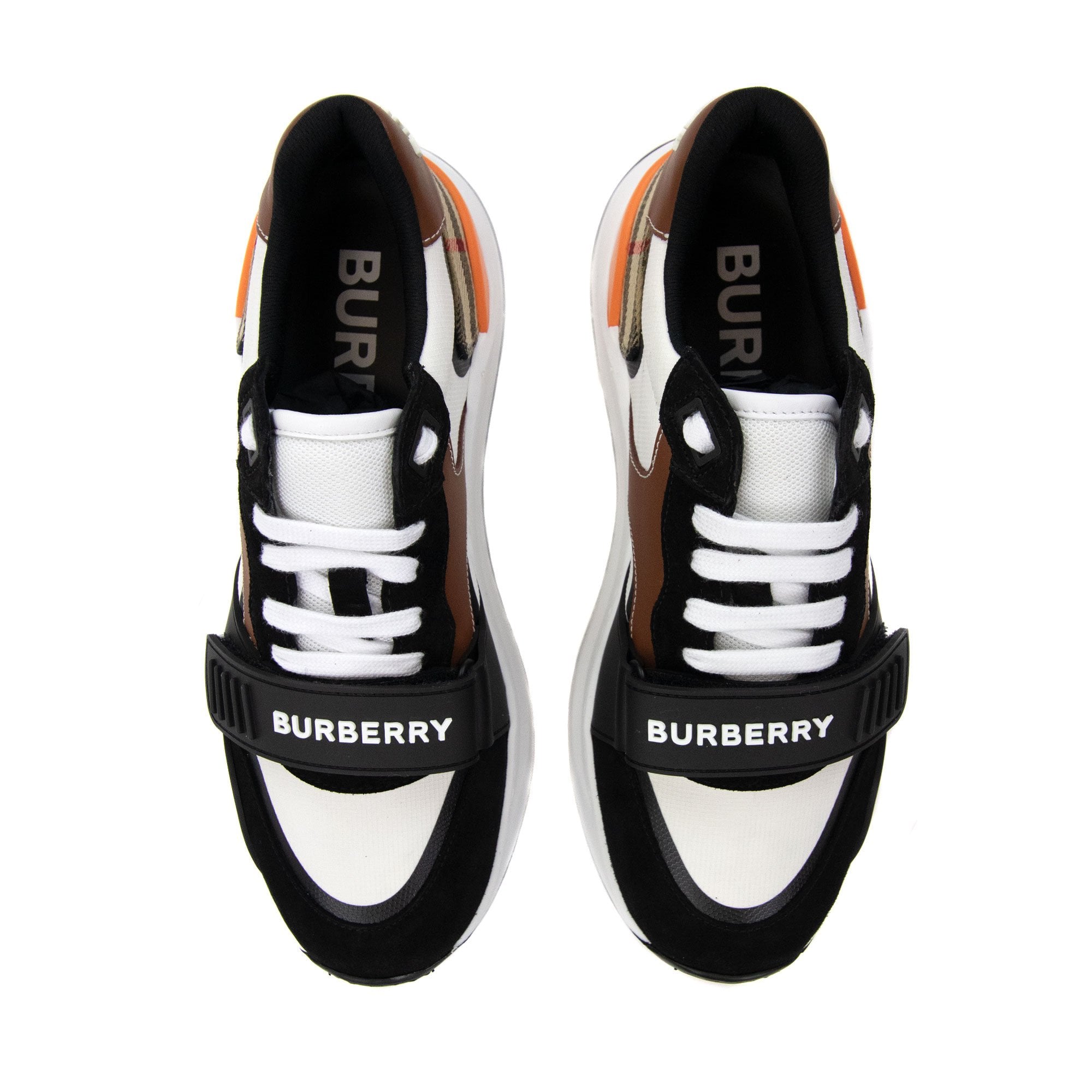 Burberry Ramsey Check & Leather Sneaker Black/archive Beige