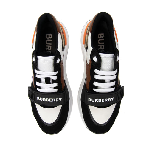 Burberry Ramsey Check & Leather Sneaker Black/archive Beige