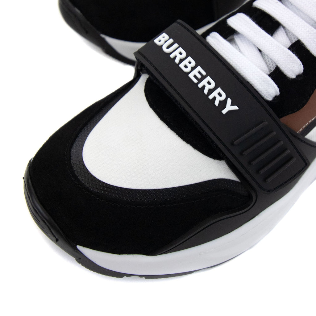 Burberry Ramsey Check & Leather Sneaker Black/archive Beige