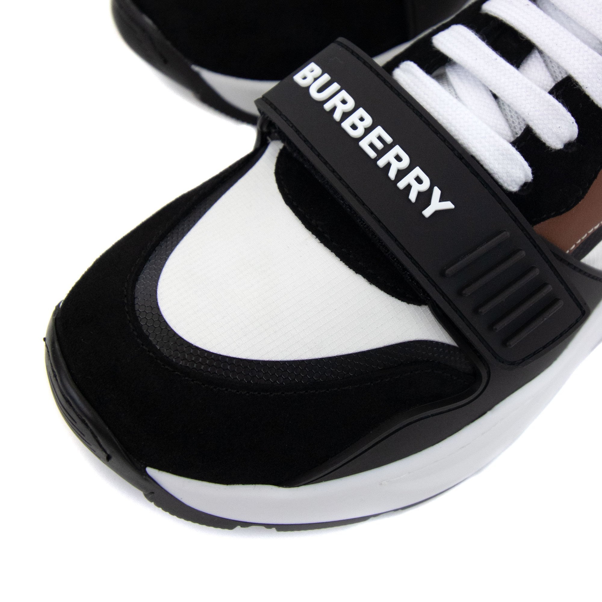 Burberry Ramsey Check & Leather Sneaker Black/archive Beige