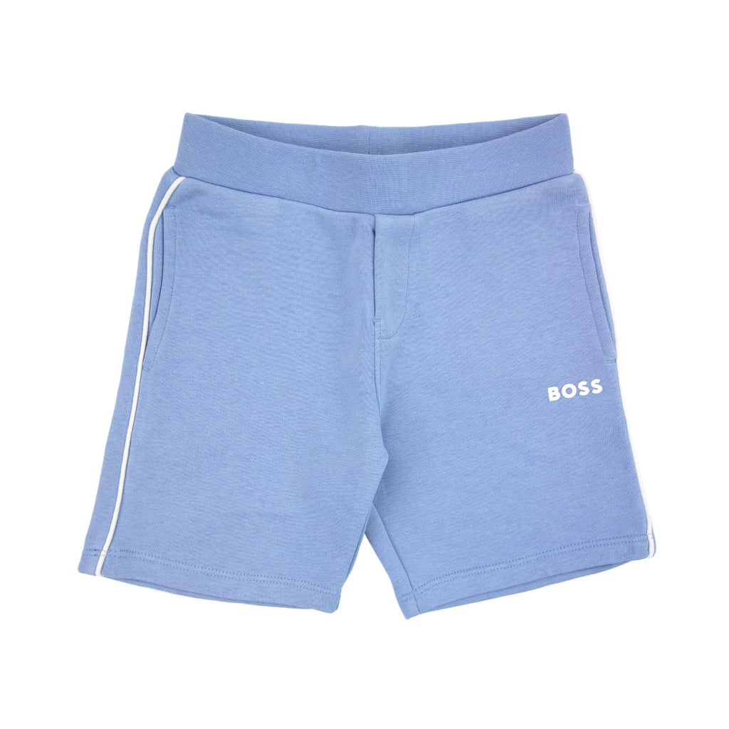 Hugo Boss Kids Logo Side Stripe Bermuda Short Pale Blue 77a