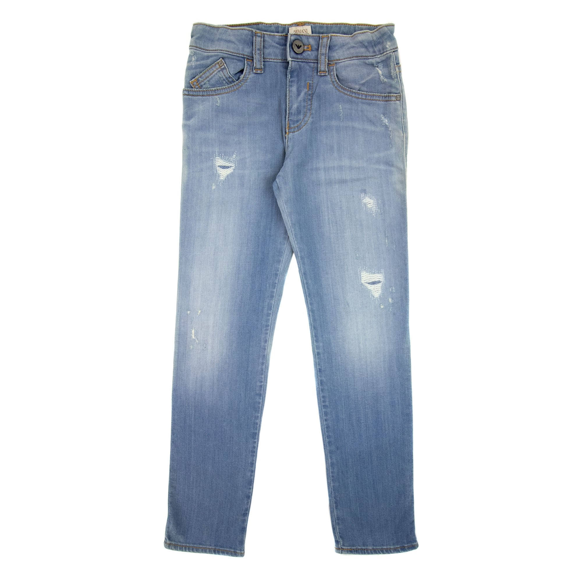 Armani Junior J15 Ripped Stretchy Jeans Denim Blue
