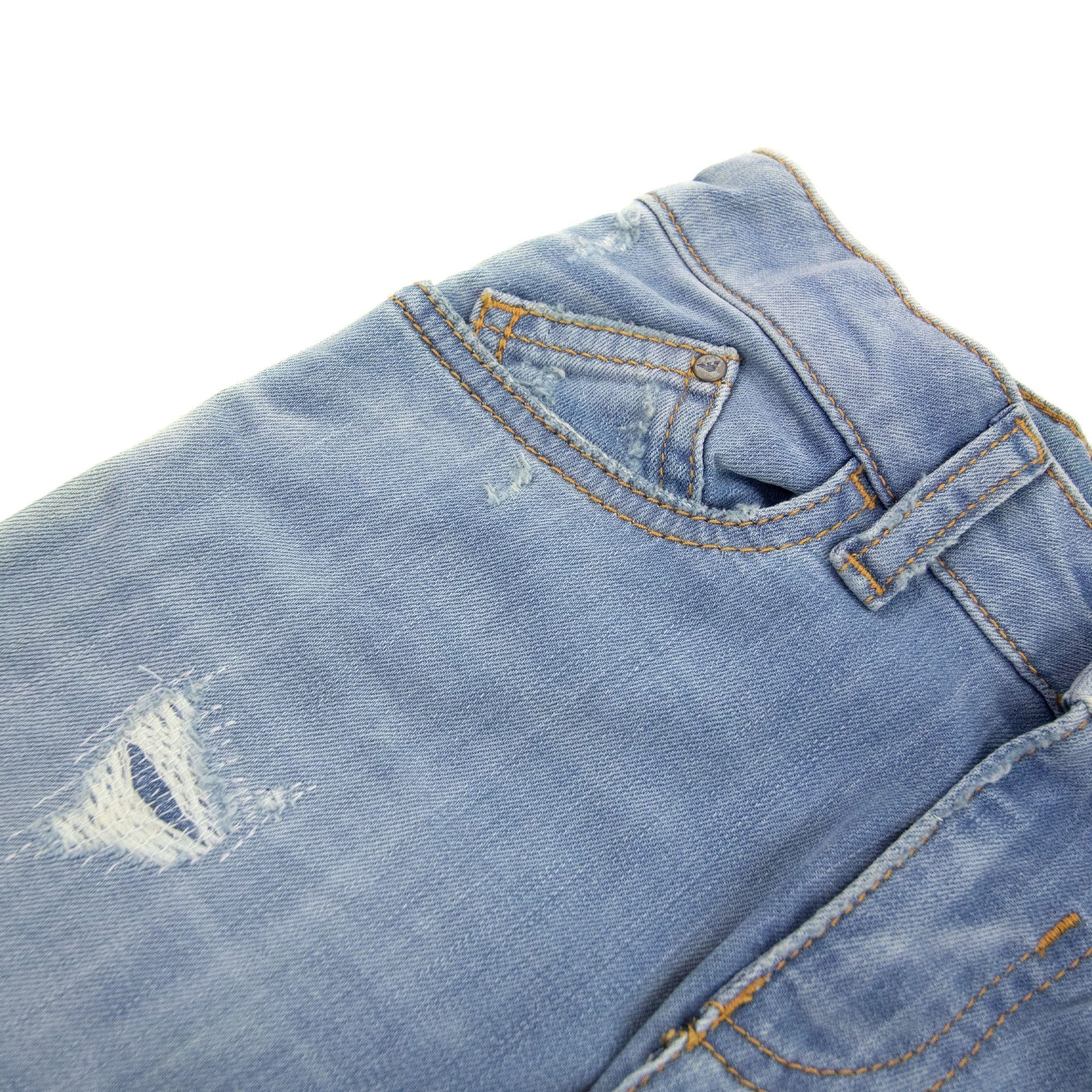 Armani Junior J15 Ripped Stretchy Jeans Denim Blue