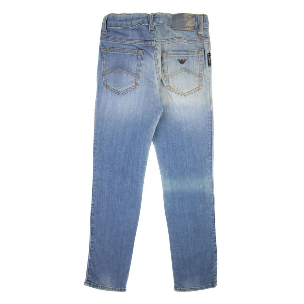 Armani Junior J15 Ripped Stretchy Jeans Denim Blue