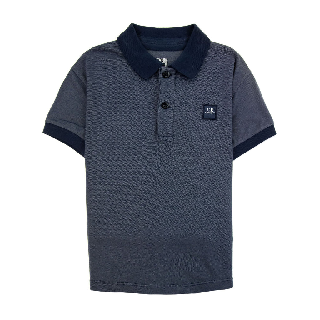 Cp Company Undersixteen Logo S/s Polo Shirt Navy