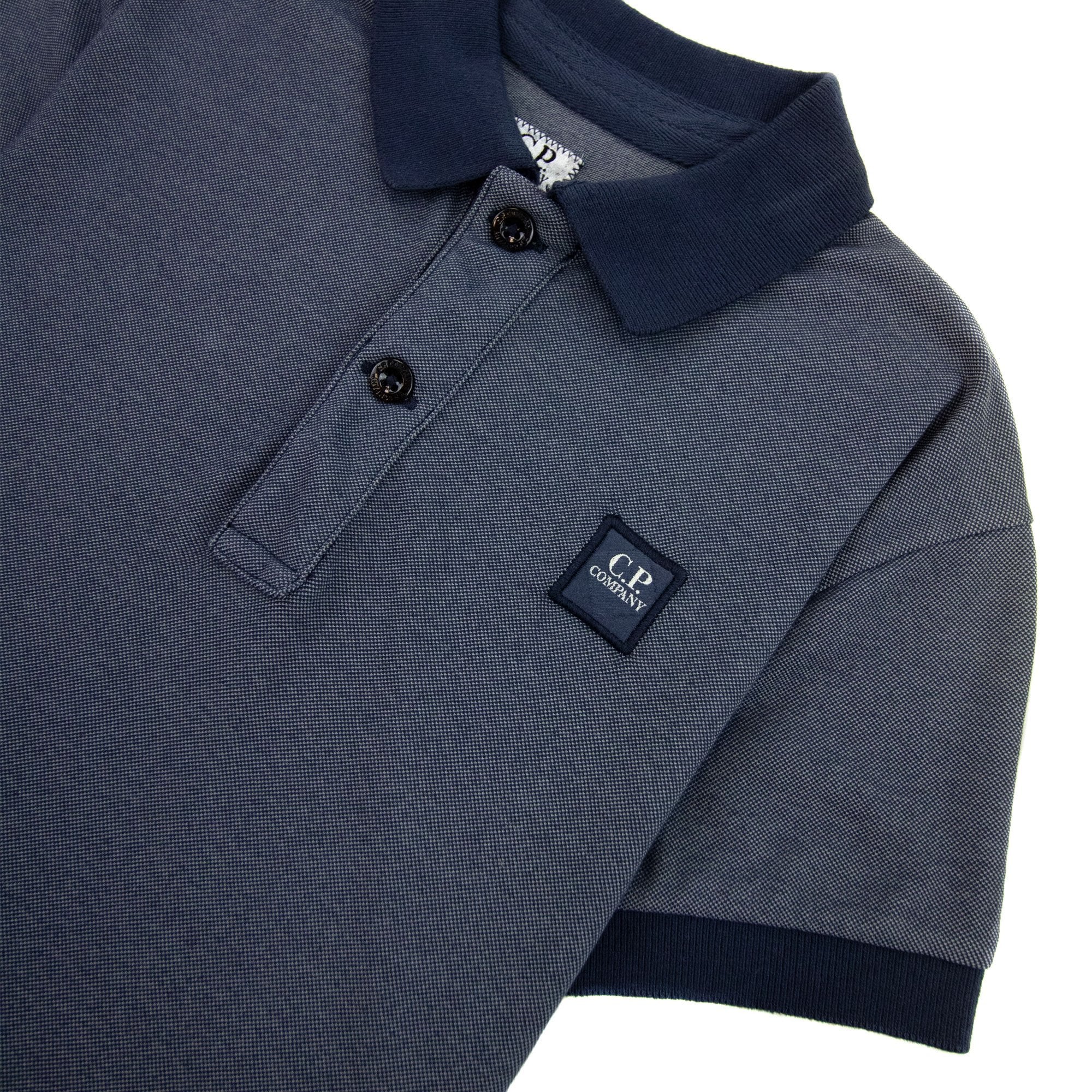 Cp Company Undersixteen Logo S/s Polo Shirt Navy