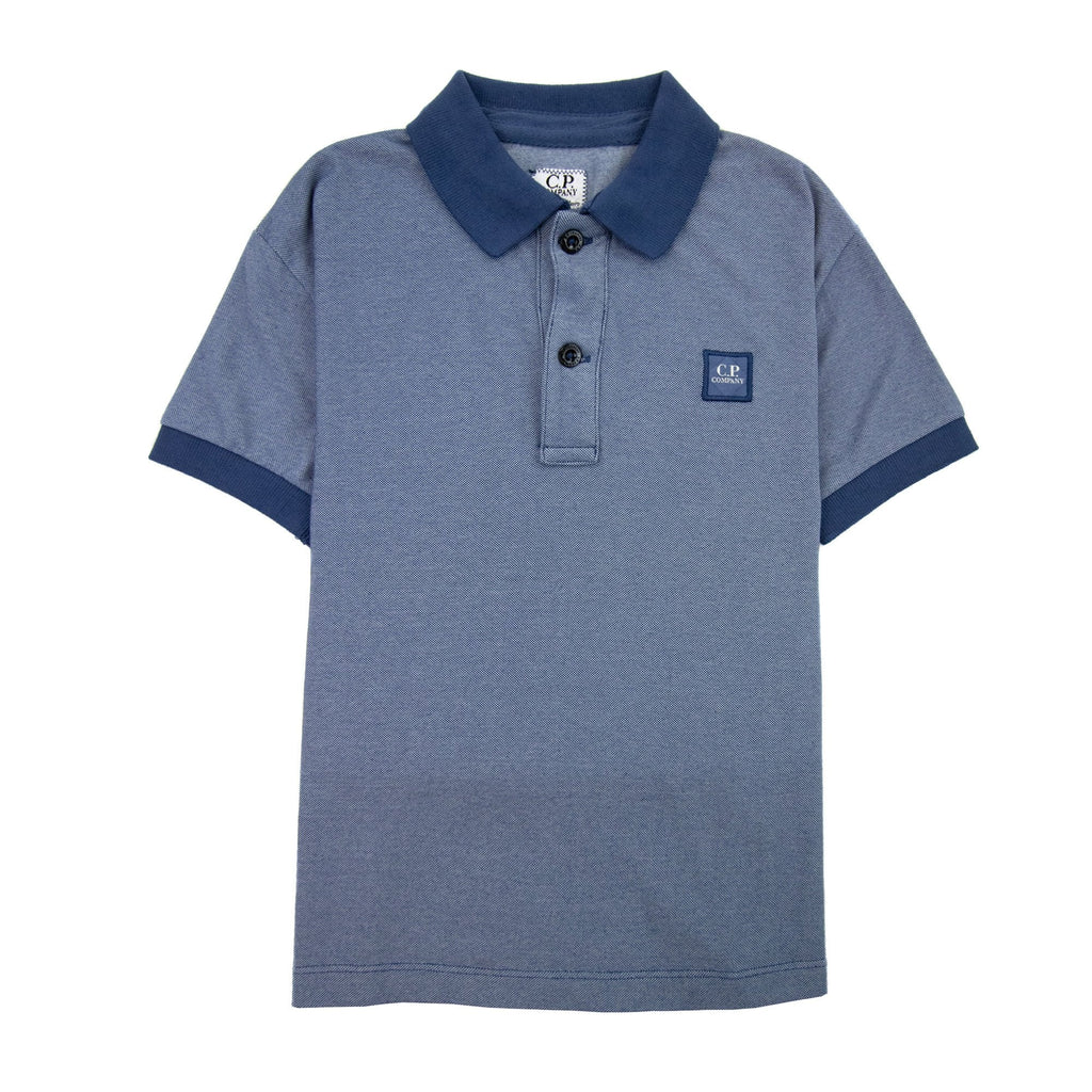 Cp Company Undersixteen Logo S/s Polo Shirt Sky Blue 875