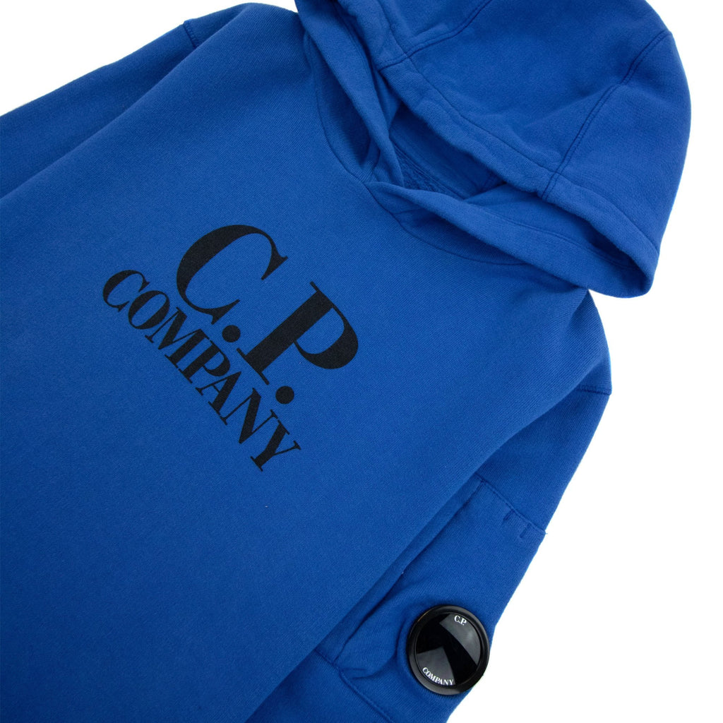 Cp Company Undersixteen Arm Lens Logo Hoodied Sweatshirt Blue 864
